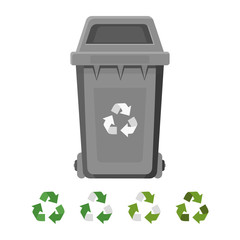 Isolated dumpster icon. Waste tank, waste disposal. Vector illustration.