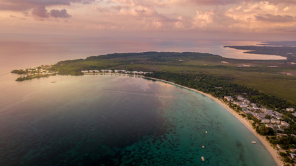 Aerial Images of Jamaica Negril Carribean Beach Sand Ocean Sunset Vacation