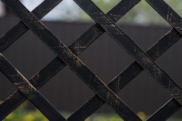 Metal fence decoration texture background. Wall metal dark decoration texture. Design with metal creative geometric texture.