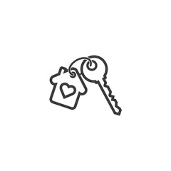 Key chain icon- house keys - Vector