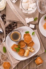 Puff pastries with custrad cream. 