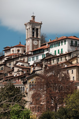 Fototapeta na wymiar View of village in the Sacro Monte di Varese in a sunny day, UNESCO World Heritage.