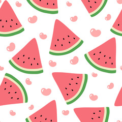 Watermelon Seamless Pattern Background, Vector illustration