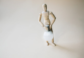 Male sexual dysfunction concept. Age problem of potence.Wood man with potence dysfunction.