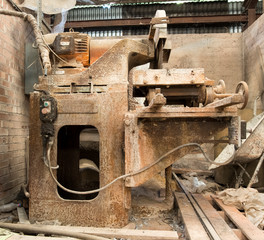 Abandoned rusty cutting machine tool