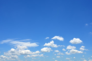 Blue sky and white clouds in the summer holidays Of tropical countries