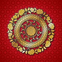 Fototapeta premium Chinese background with decorative vector ornament.