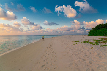 Maldives,  tropical sea background sunset !