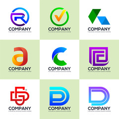 Set Of Modern Business Logo Design