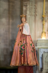  Holy Mary and Child statue in the Collegiale church of Saint Emilion, France