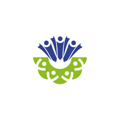 Community and adoption care logo design vector template