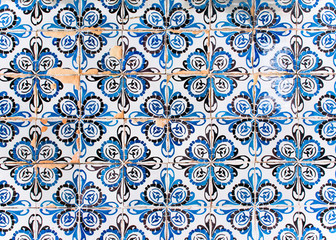 Pared de azulejos típicos portugueses.