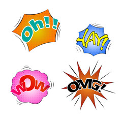 Obraz premium vector illustration cloud of four colorful effect bubbles