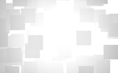 White abstract background. Misty backdrop with grey squares. 3D illustration