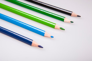 color pencils isolated on white background