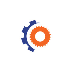 Industrial icon logo design with gear icon