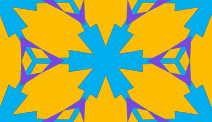 Ornate geometric pattern and artfully abstract multicolored background