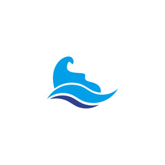 Wave icon logo design vector template