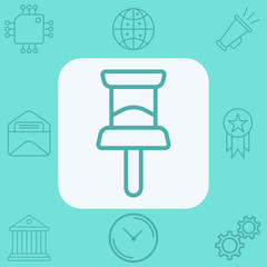Push pin vector icon sign symbol