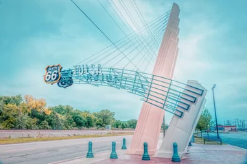 Zelfklevend Fotobehang Route 66 sign, Tulsa Oklahoma © Martina