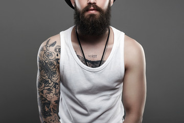 Tattooed handsome Bearded Man