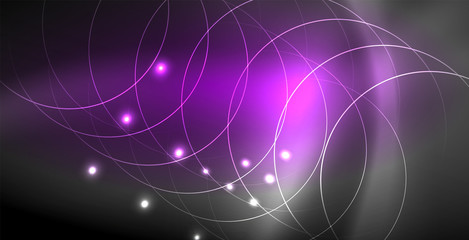 Glowing shiny neon colors with abstract lines, modern background