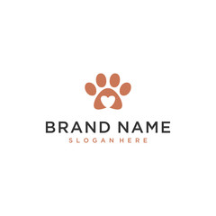 pet dog paw vector logo design