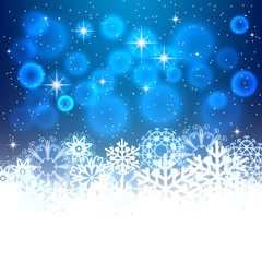 Fototapeta na wymiar Abstract Christmas Background. Snowflakes, night sky.
