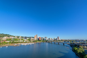 Fototapeta na wymiar Wide Angle View of Portland, Oregon