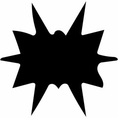 Ornate abstract black symbol on white background