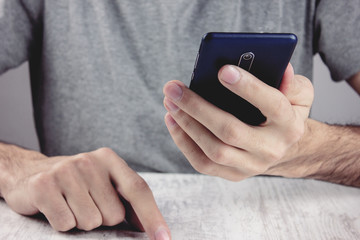 Man with mobile phone .