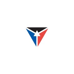 v letter triangle logo  vector graphic