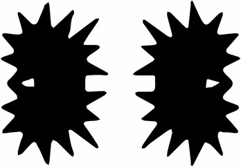 Ornate abstract black symbol on white background