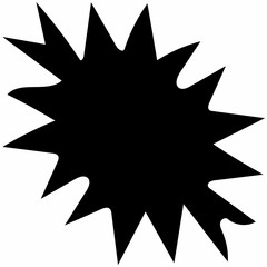 Ornate abstract black symbol on white background