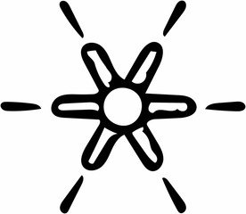 Obraz premium Ornate abstract black symbol on white background