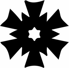 Ornate abstract black symbol on white background