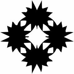 Ornate abstract black symbol on white background