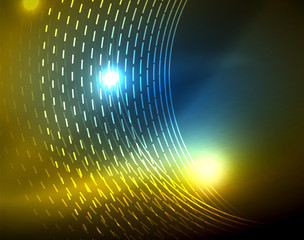 Fototapeta premium Shiny circles glowing abstract background