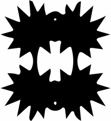 Ornate abstract black symbol on white background