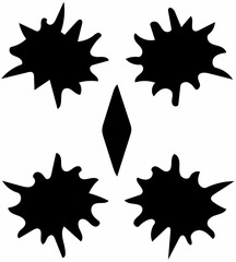 Ornate abstract black symbol on white background