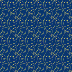 pattern con linee dorate su sfondo blu