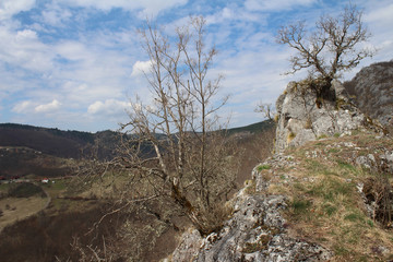 The ruins of an ancient stone Klek fortress on the hill near Zlatar mountain, Serbia