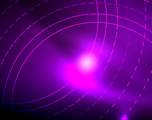 Neon circles abstract background