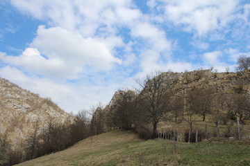 The ruins of an ancient stone Klek fortress on the hill near Zlatar mountain, Serbia