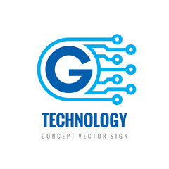 Letter G - vector business logo template concept illustration. Electronic technology creative sign. 