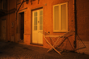 Fototapeta na wymiar Night evening streets in the old European southern tourist city on the southern island.