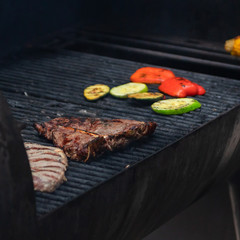 Steak and vegetable On Bbq