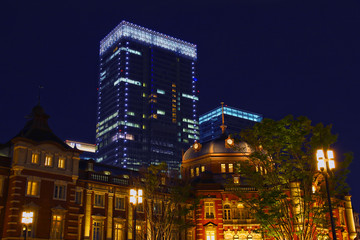 Fototapeta na wymiar 【東京の夜景】夜の東京駅
