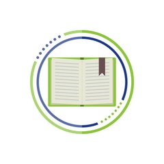 Book icon isolated on white background, Circle button
