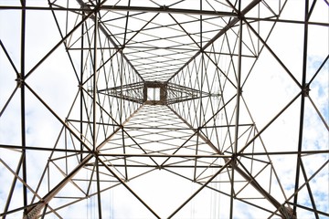 the interior of an electrical tower